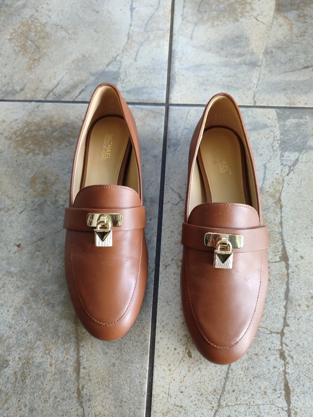 Floor Display Model Michael Kors Cognac  Leather Loafers